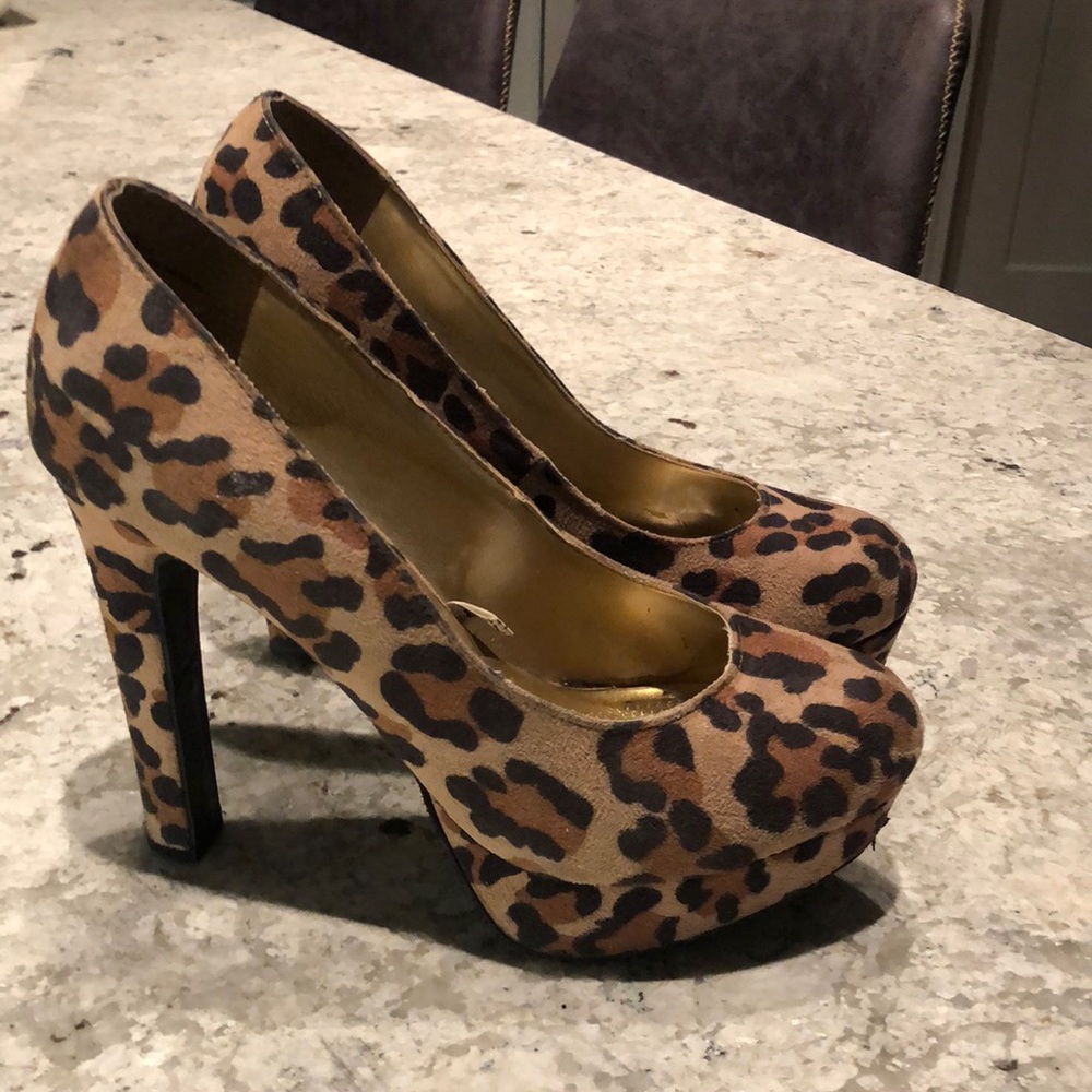 High heeled shoes